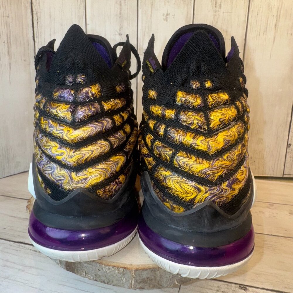 Nike Lebron XVII 17 Mens 7.5 "Lake Show" Black / White / Eggplant [BQ3177-004] - Picture 7 of 12